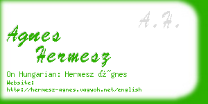 agnes hermesz business card